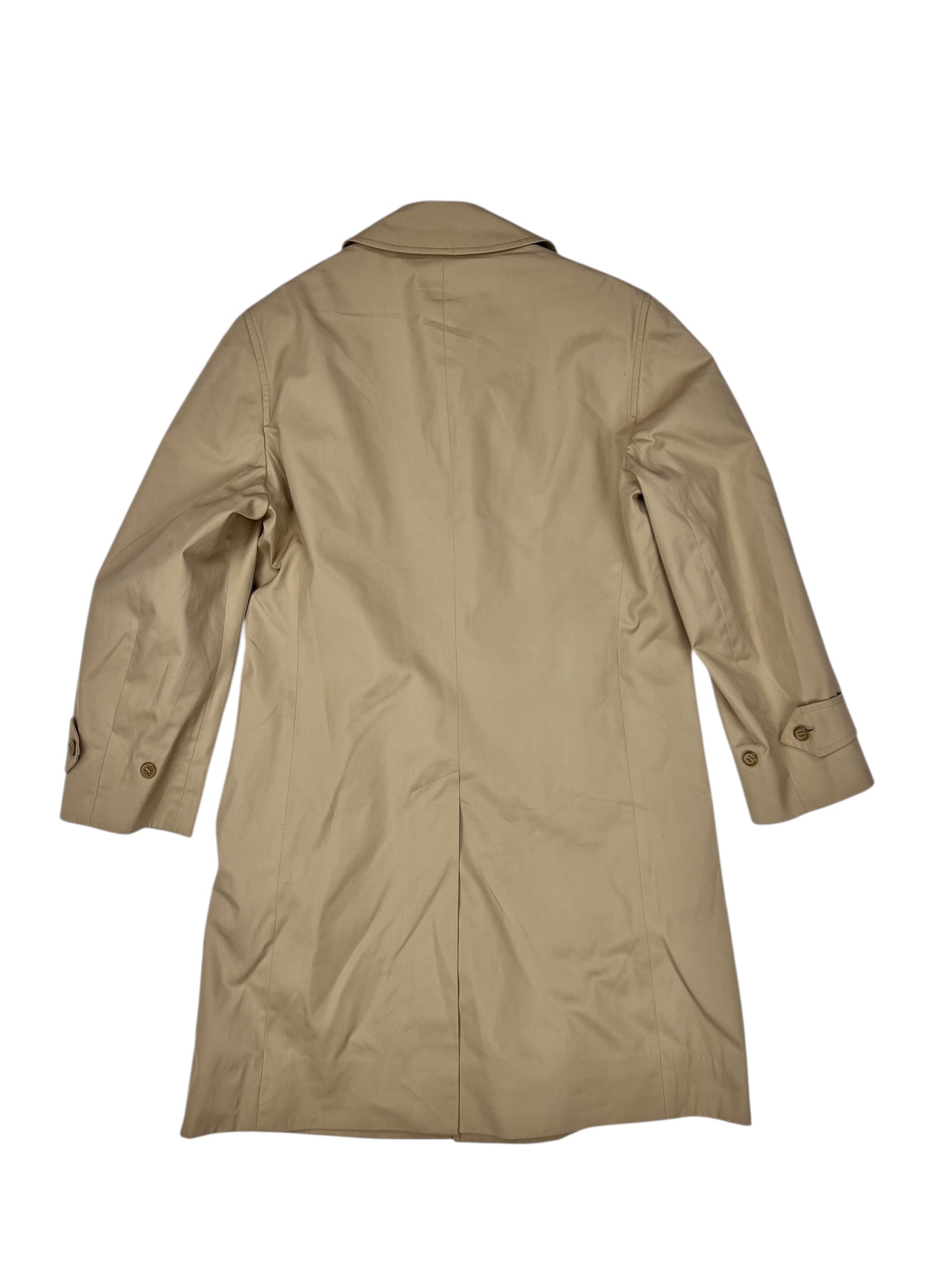 Burberry Vintage Khaki Plaid Lined Mid-Length Coat