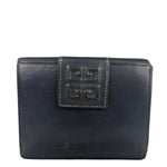 Givenchy Vintage Navy Blue Leather Compact Emblem Wallet 4G