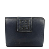 Givenchy Vintage Navy Blue Leather Compact Emblem Wallet 4G