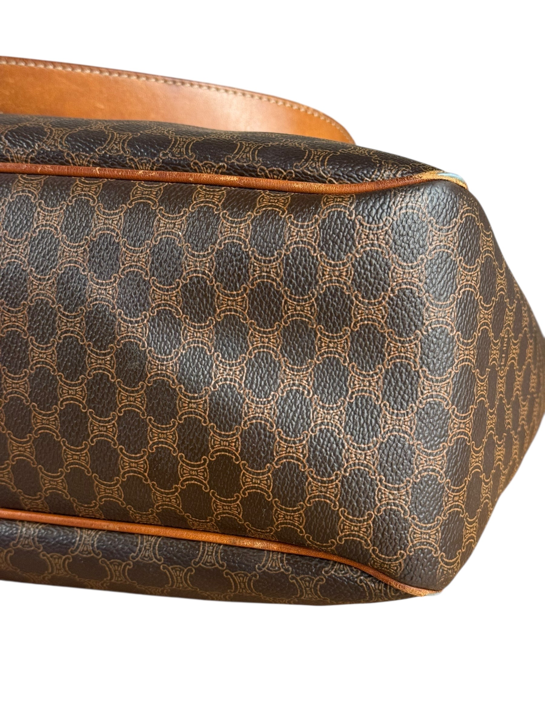 Celine Vintage Macadam Canvas Shoulder Tote