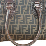 Fendi Leather Trim Zucca Canvas Du Jour Tote Bag