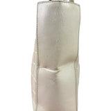 Chanel White Leather Chocolate Bar CC Tote Bag 2002
