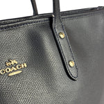 Coach Navy Crossgrain Leather City Zip Shoulder Bag