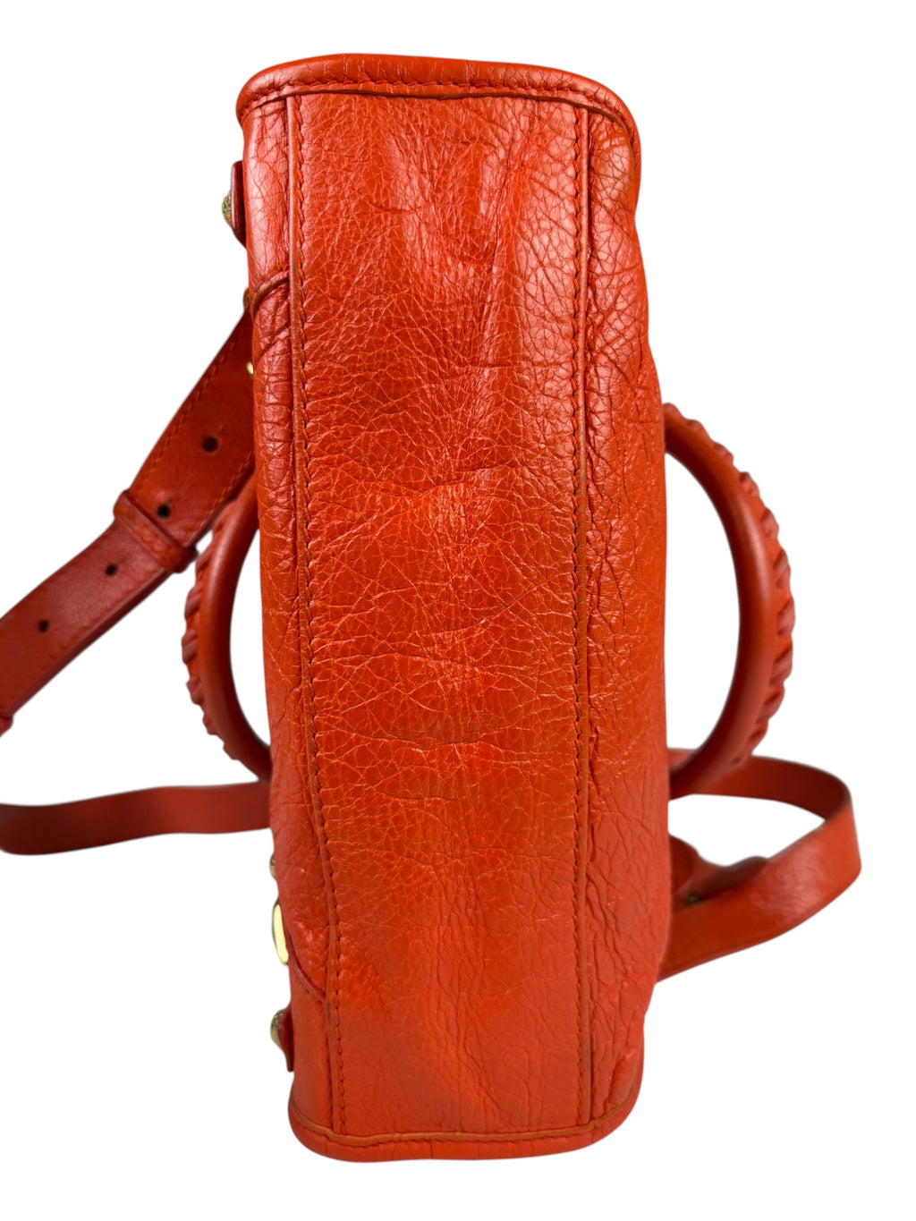 Balenciaga Red Leather Mini City Bag