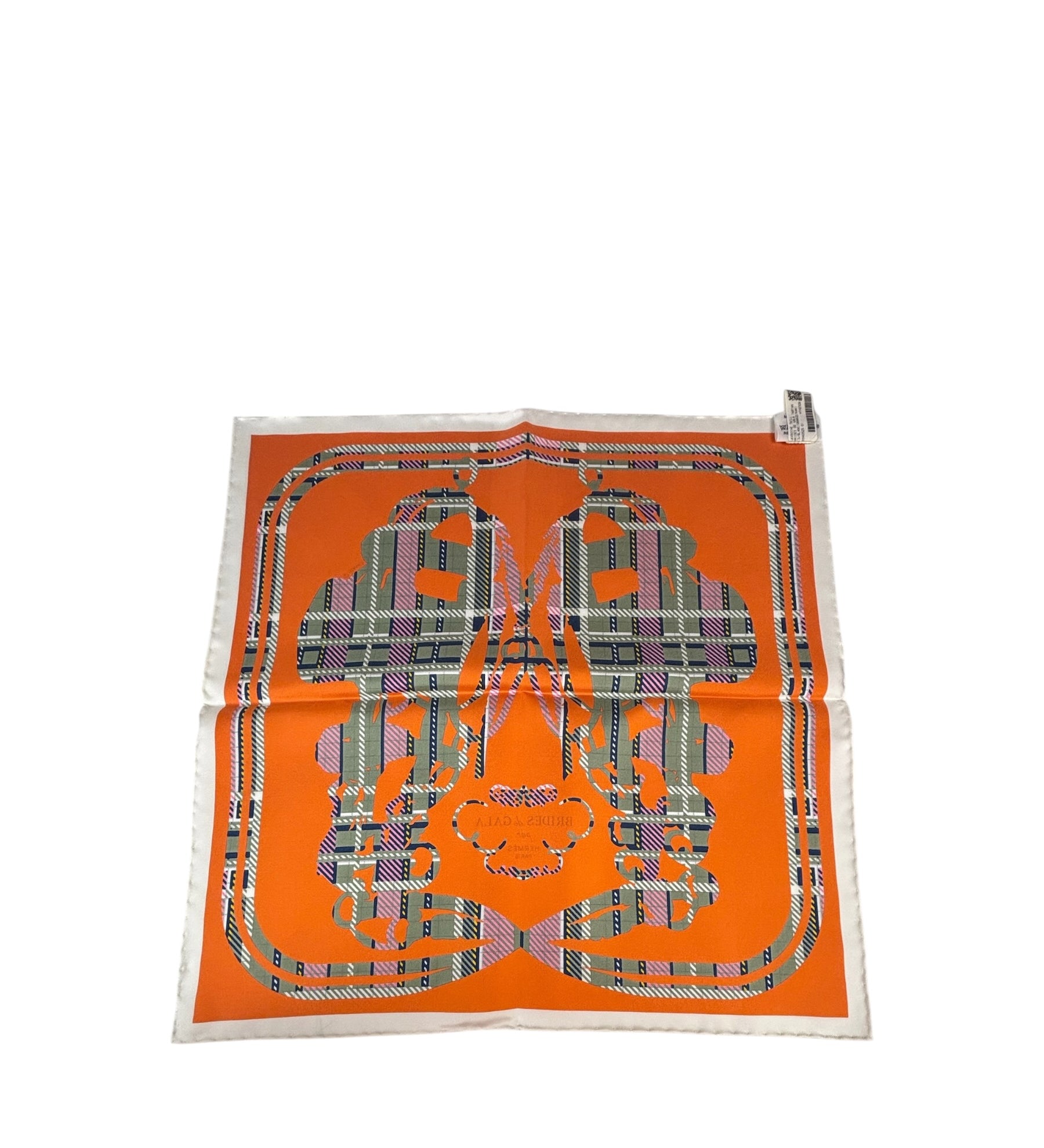 Hermes Orange Brides de Gala Silk Pocket Square