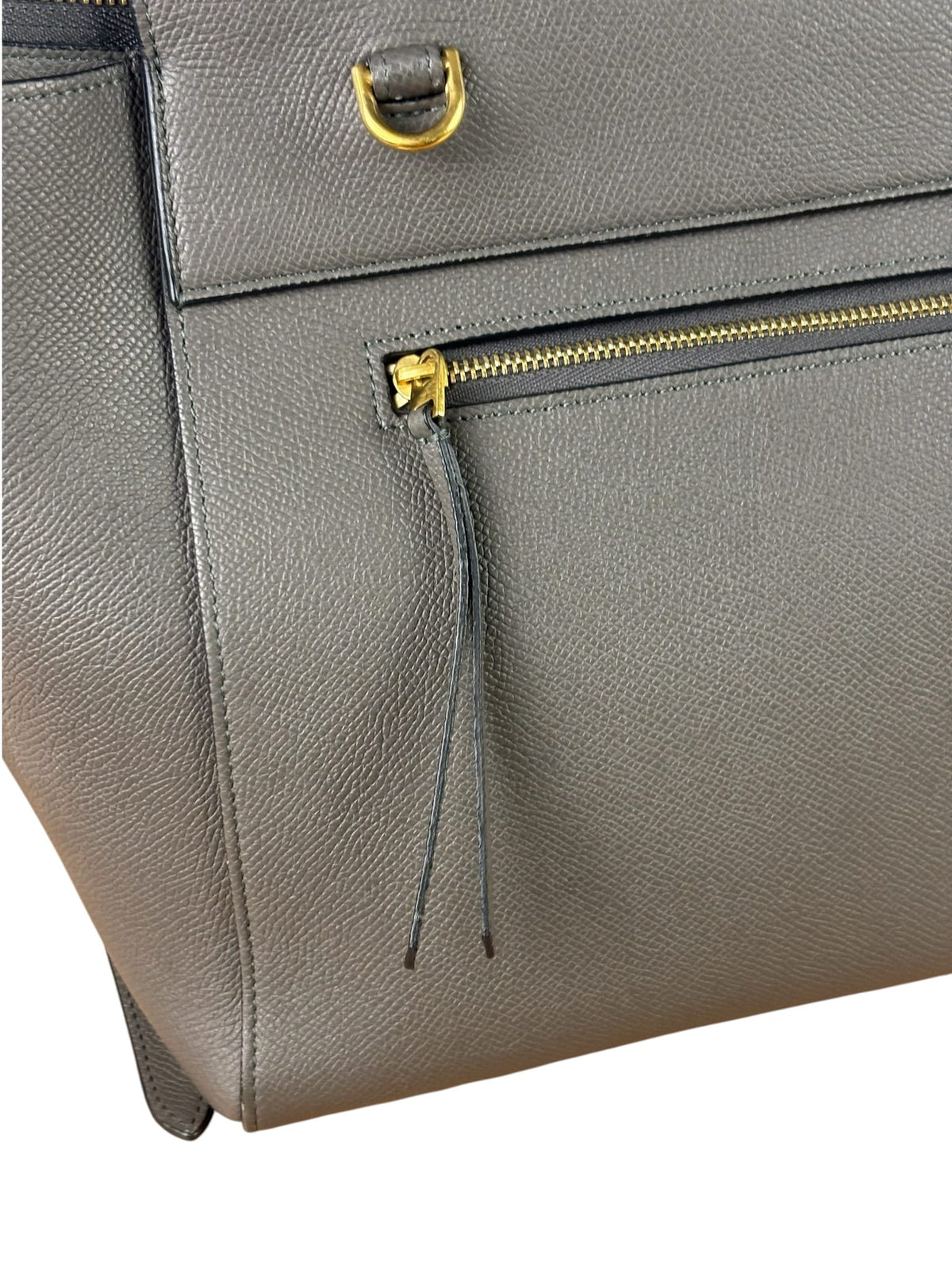 Celine Grey Leather Two-Way Belt Bag