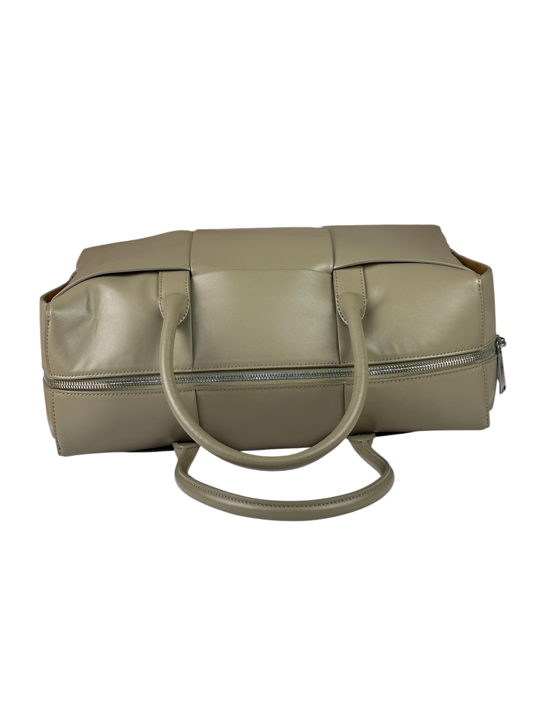 Bottega Veneta Olive Green Leather Intrecciato Arco Two-Way Bag
