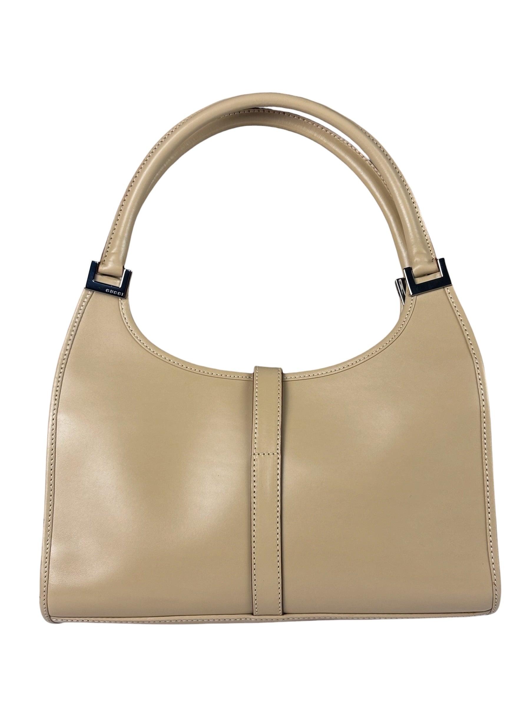 Gucci Beige Leather Piston Lock Jackie Hobo Bag