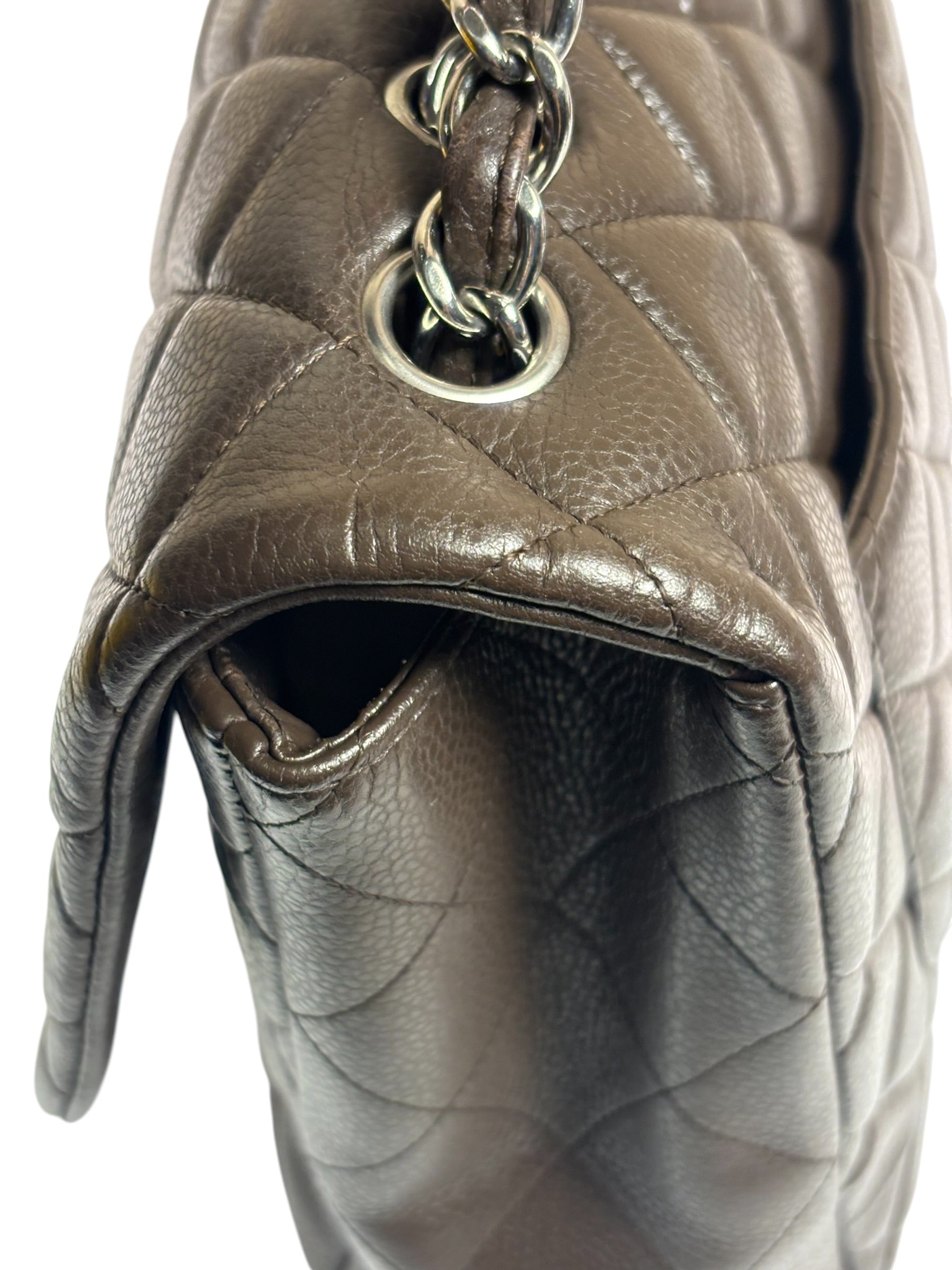 Chanel Chocolate Brown Caviar Quilted Flap Bag 2009