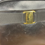 Salvatore Ferragamo Black Leather Vara Bow Crossbody Bag