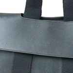 Hermes Black Canvas Leather Valparaiso Handbag