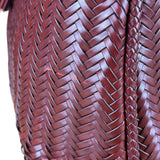 Polo Ralph Lauren Red Woven Leather Tote