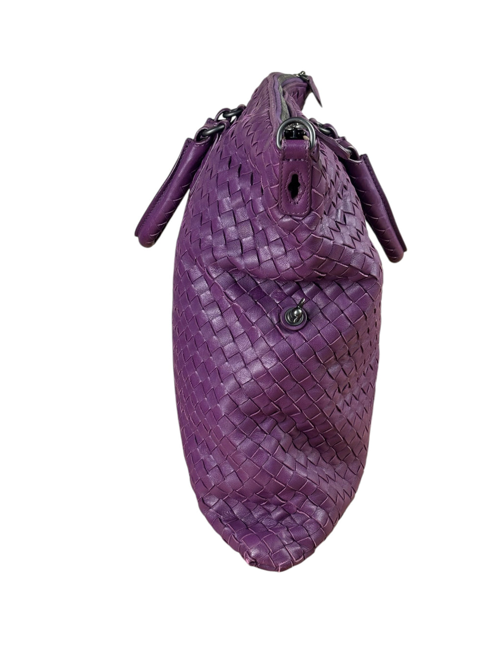 Bottega Veneta Purple Intrecciato Cabat Two-Way Tote