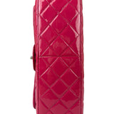 Chanel Hot Pink Large Patent Leather Double Flap Shoulder Bag 2014
