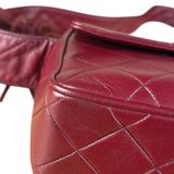 Chanel Vintage Burgundy Quilted Leather CC Camera Bag