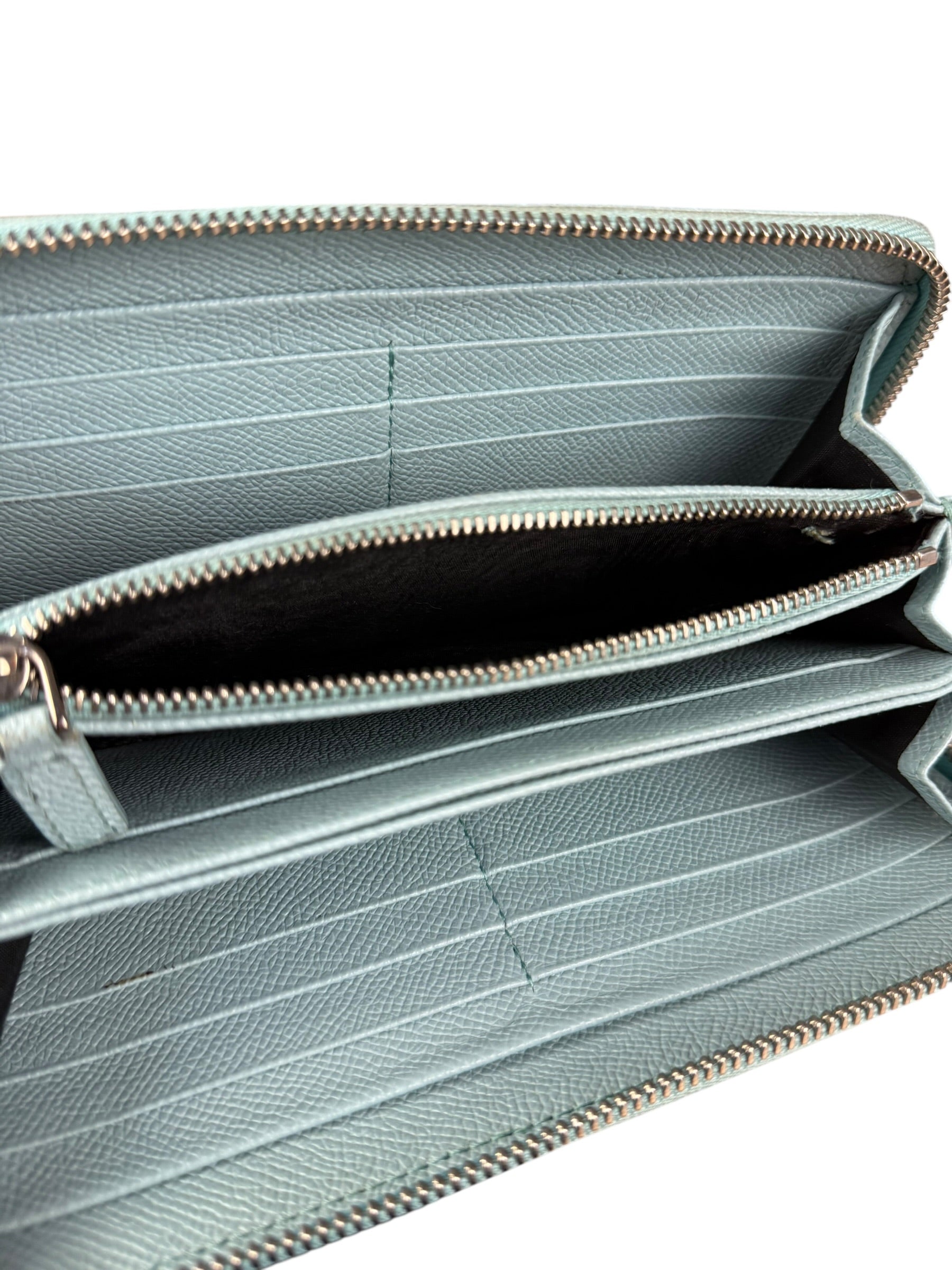 Bvlgari Blue Leather Long Zippy Wallet
