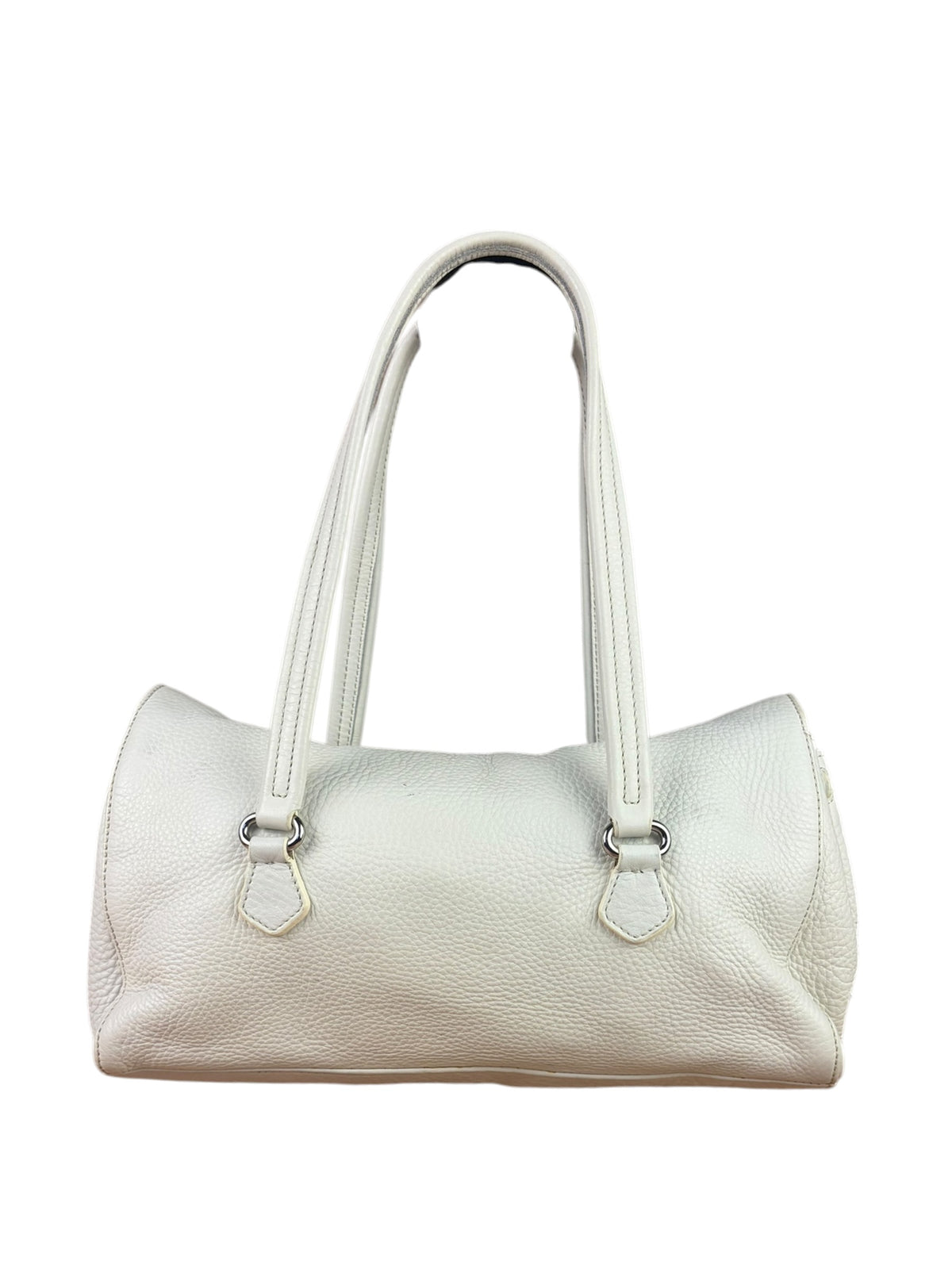 Prada White Leather Vitello Daino Easy Shoulder Bag