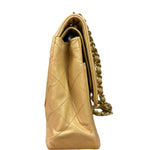 Chanel Beige Quilted Leather Two-Toned Double Flap Bag '94-'96