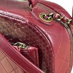 Chanel Burgundy Python Quilted Leather Vanity Two-Way Bag 2017