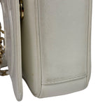 Chanel White Leather CC Mania Flap Bag 2019