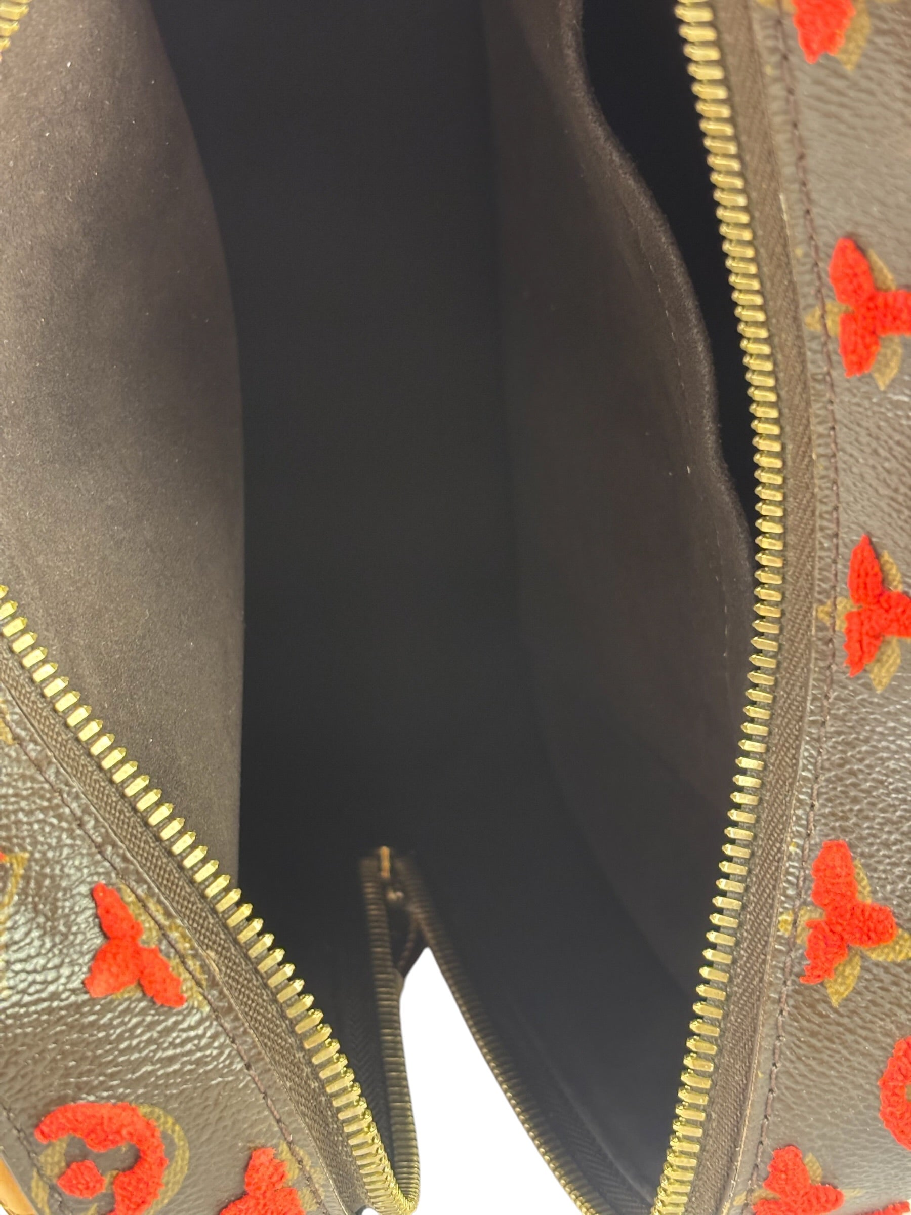 Louis Vuitton Red Tuffetage Cube Monogram Deauville