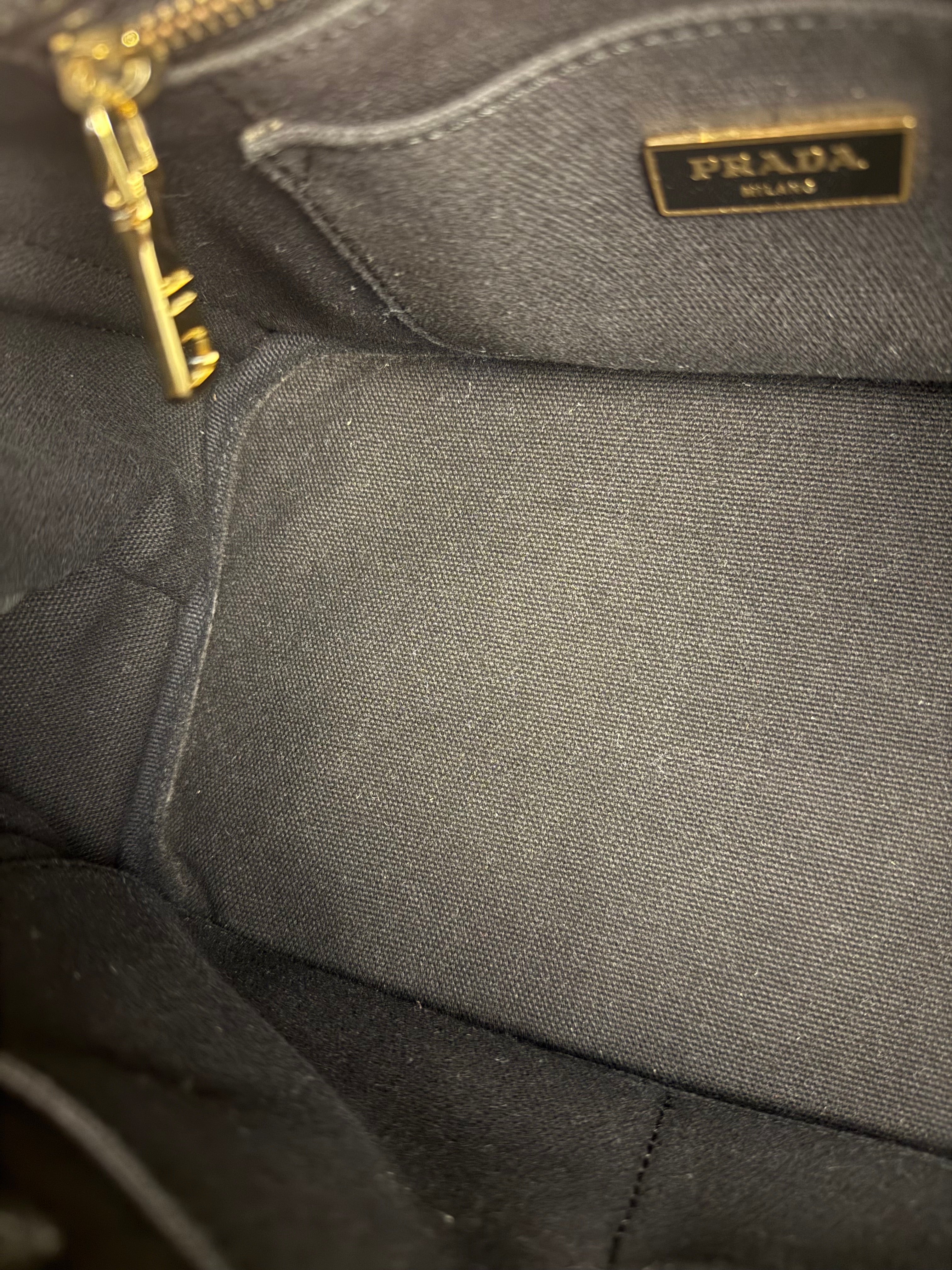 Prada Vintage Black Canvas Canapa Tote