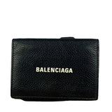 Balenciaga Black Leather Cash Mini Wallet