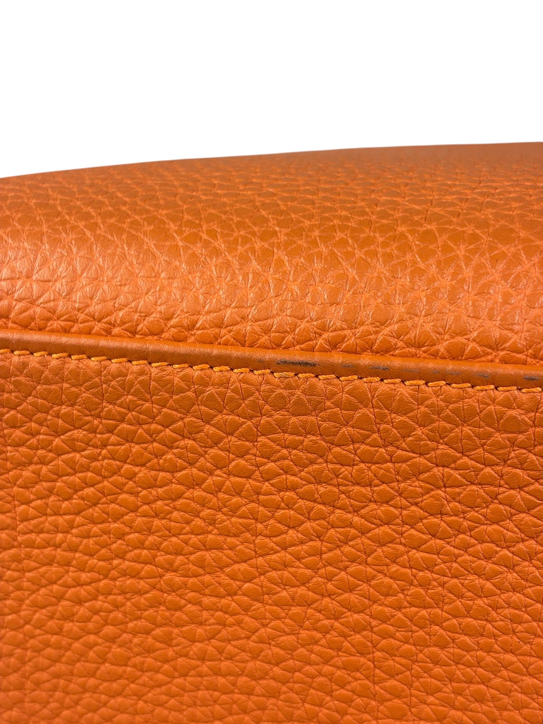 Hermes 2011 Orange Togo Leather Palladium Kelly 35