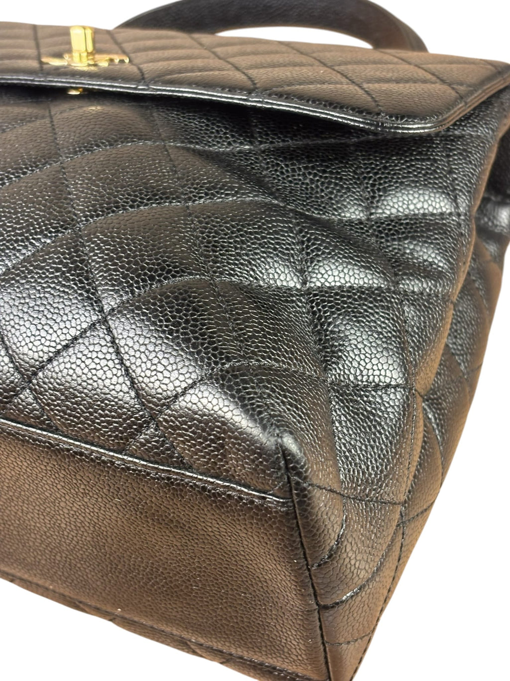 Chanel Black Caviar Quilted Medium Top Handle Bag 2000