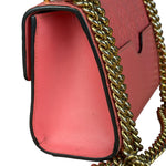 Gucci GG Pink Embossed Leather Small Padlock Chain Bag
