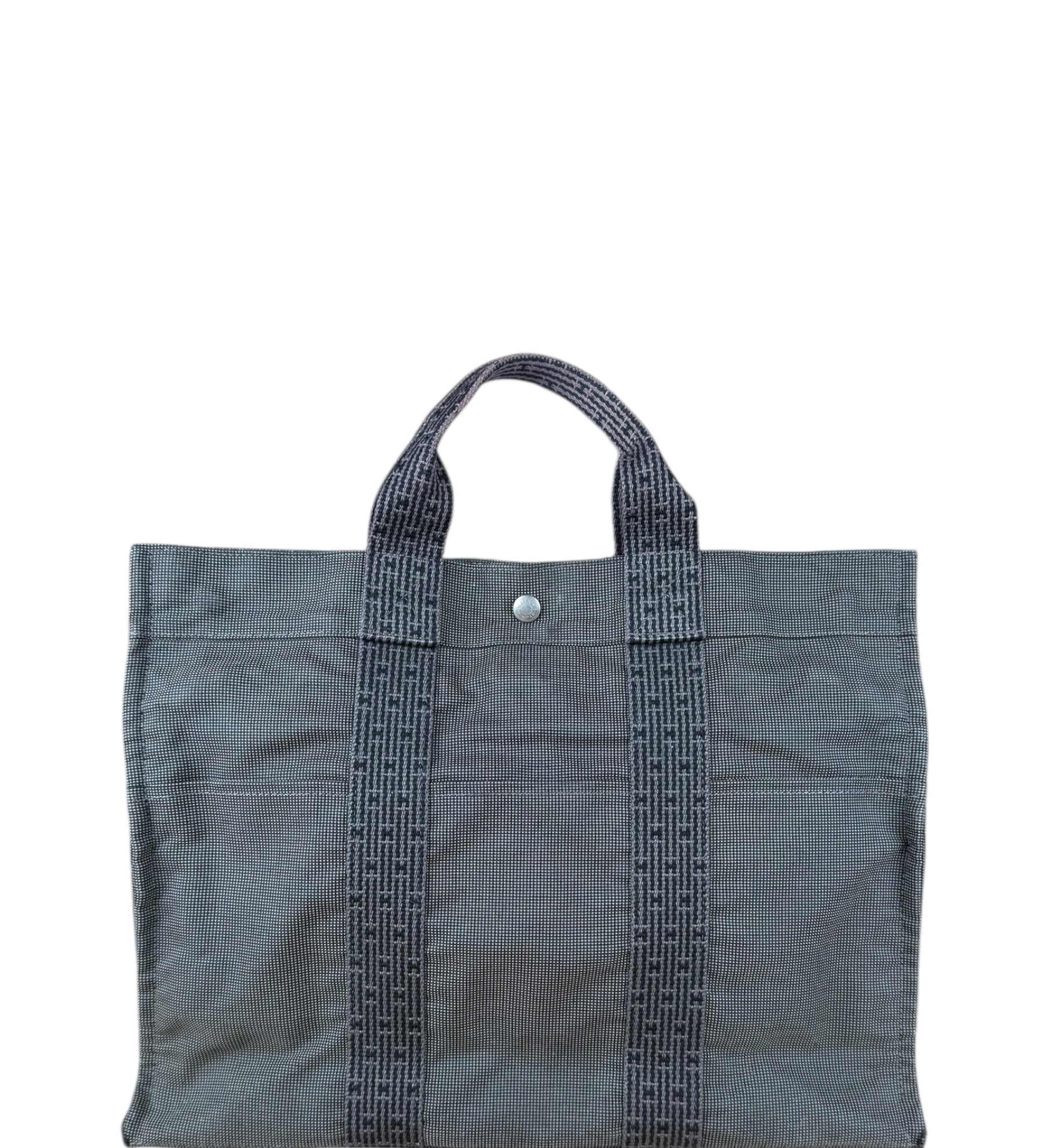 Hermes Herline Grey M Canvas Tote