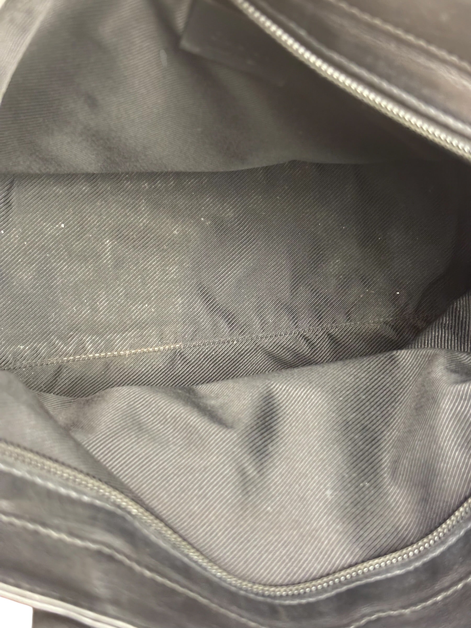 Gucci Black Leather Trim GG Canvas Tote Bag