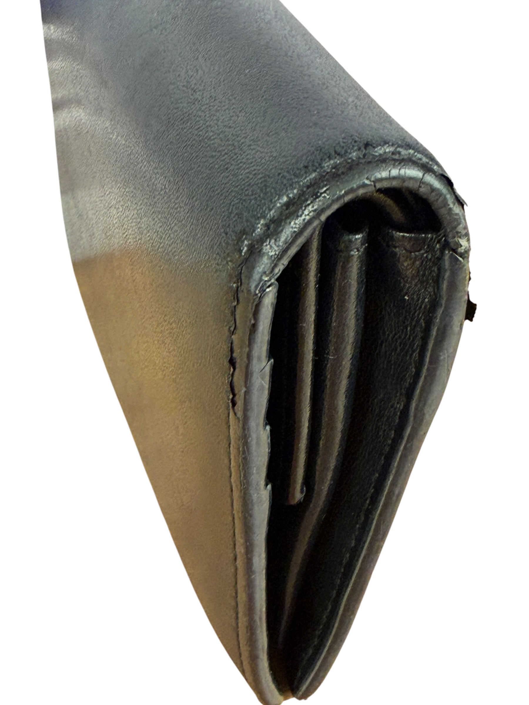Fendi Black Leather Bifold Compact Wallet