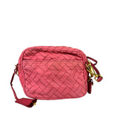 Prada Pink Leather Trim/Synthetic Tessuto Camera Bag