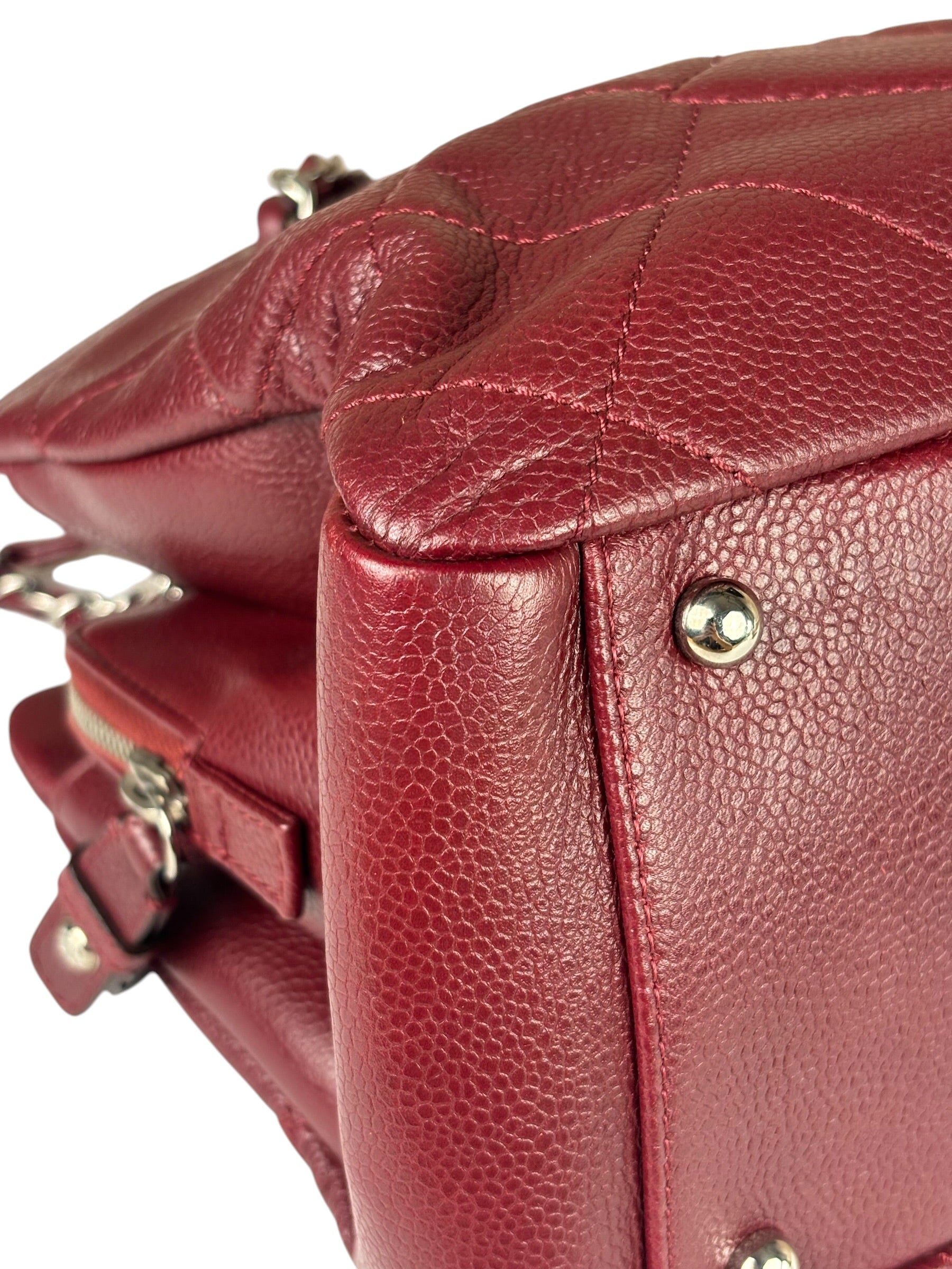 Chanel Burgundy Caviar Quilted Leather Tote 2010
