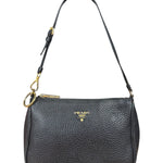 Prada Black Pebbled Leather Pochette