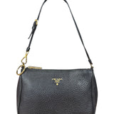 Prada Black Pebbled Leather Pochette