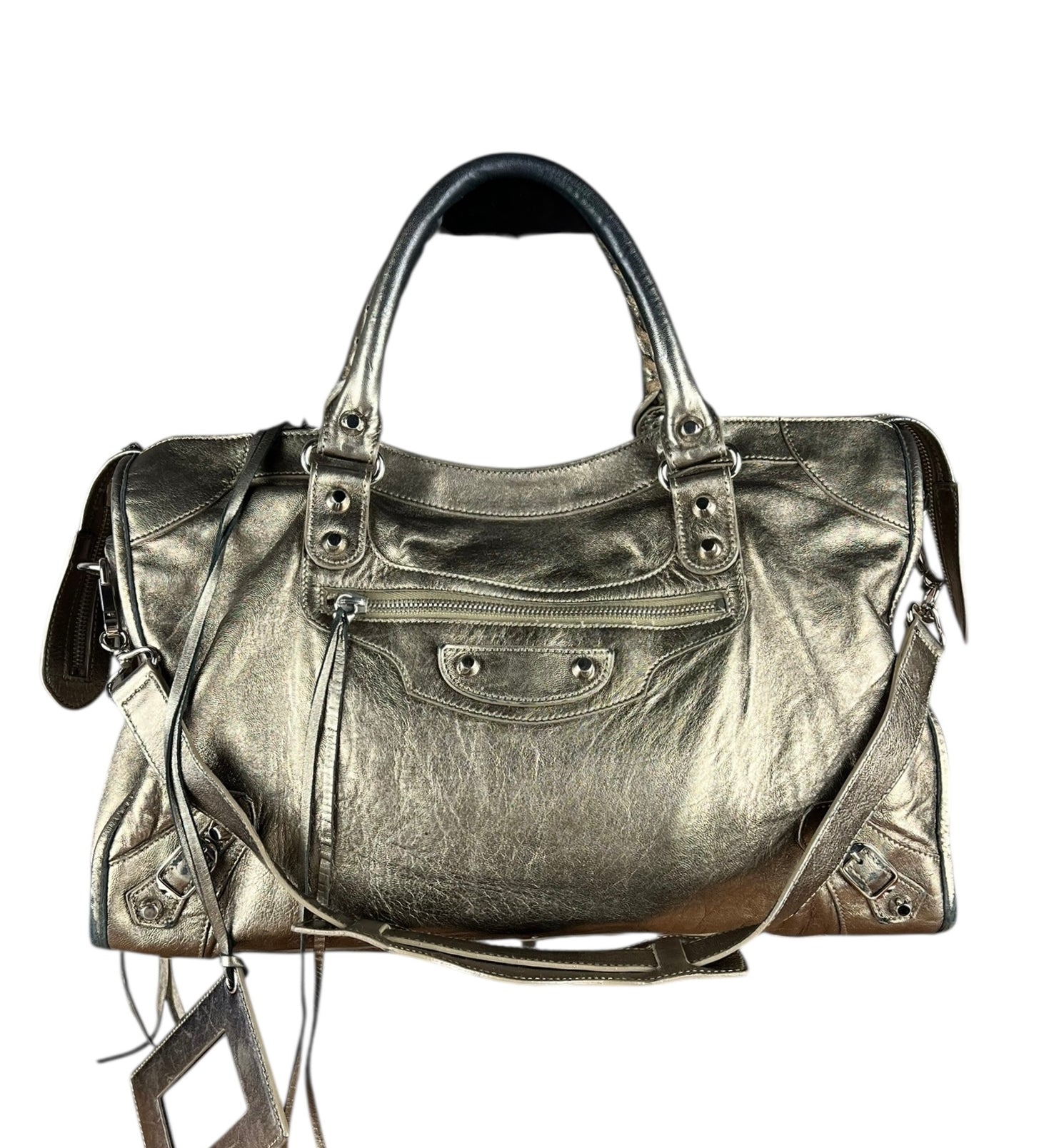 Balenciaga Gold Metallic M Le City Bag