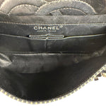 Chanel Black/White Sequin Stripped Medium Double Flap Shoulder Bag