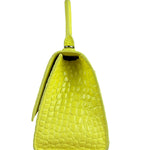 Balenciaga Small Yellow Croc Hourglass 2Way