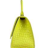 Balenciaga Small Yellow Croc Hourglass 2Way