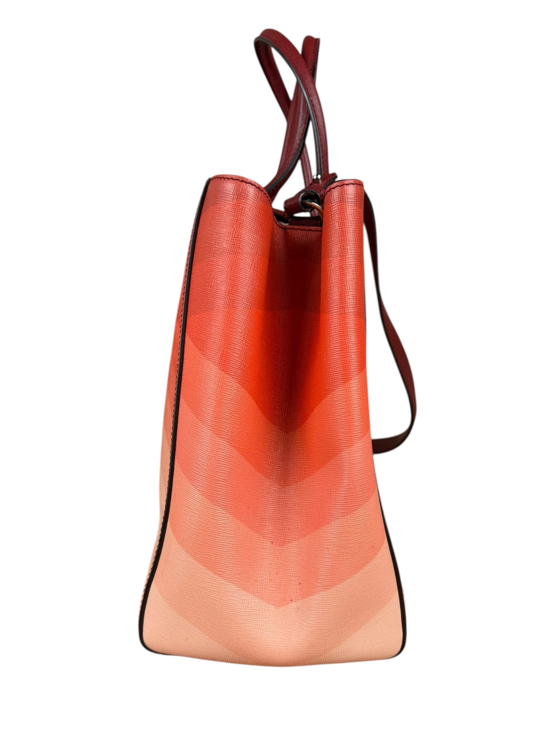 Fendi 2Jours Red Geometric Medium Tote