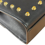 Gucci Small Pearl Studded Leather Padlock Crossbody Black