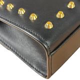 Gucci Small Pearl Studded Leather Padlock Crossbody Black