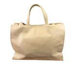 Telfar Cream Leather Medium Shopping Tote Bag