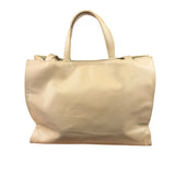 Telfar Cream Leather Medium Shopping Tote Bag