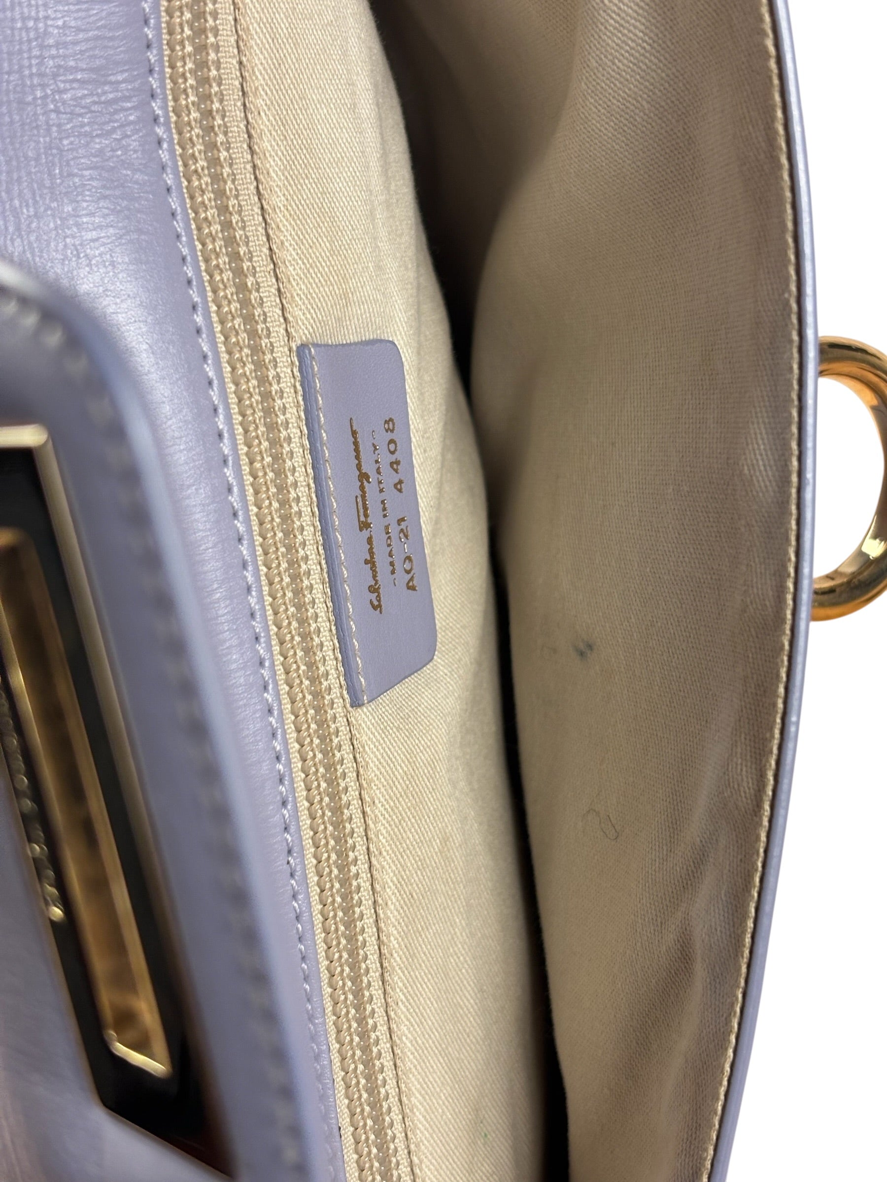 Salvatore Ferragamo Lavender Motherwell Clutch