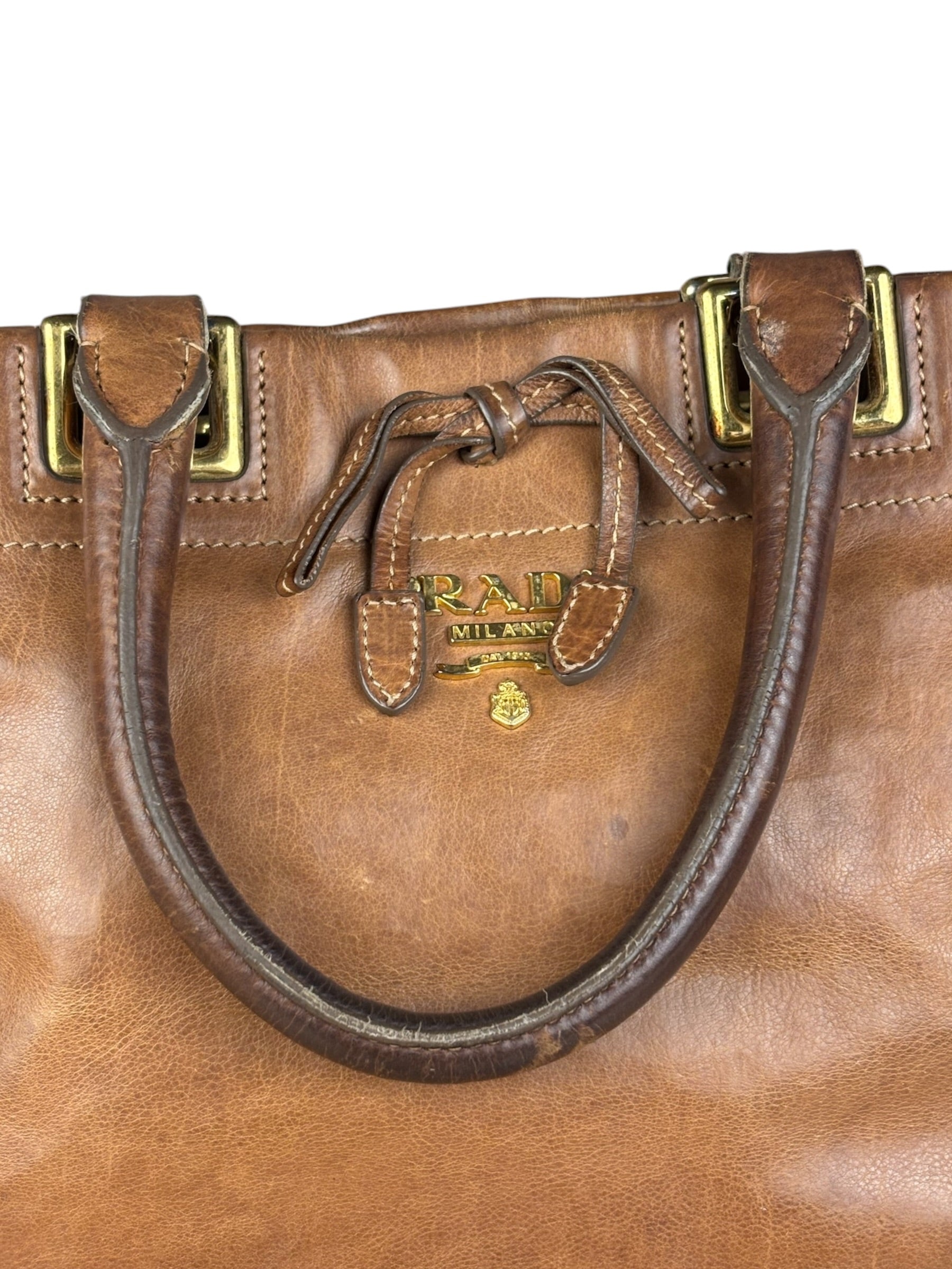 Prada Brown Leather 2Way Bag