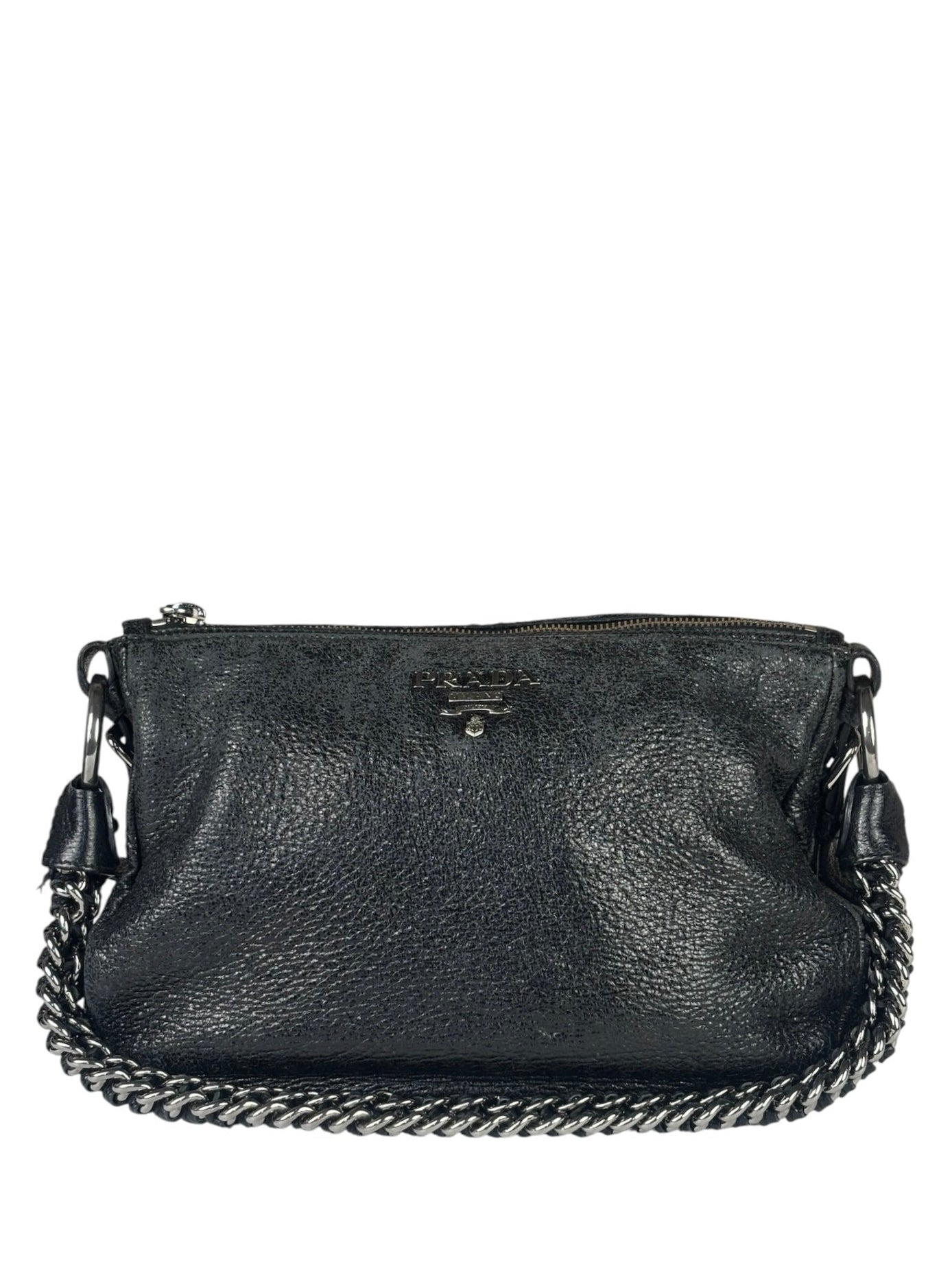 Prada Black Leather Shoulder Bag