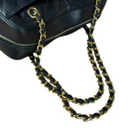 Chanel Black Chevron Leather Chain Camera Shoulder Bag 2000-2002